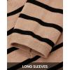 imageBTFBM Womens Cardigans Sweater 2024 Fall Striped Long Sleeve Button Down Crop Open Front Knit Outerwear Deco PocketsStriped Camel Black
