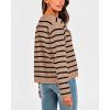imageBTFBM Womens Cardigans Sweater 2024 Fall Striped Long Sleeve Button Down Crop Open Front Knit Outerwear Deco PocketsStriped Camel Black