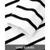 imageBTFBM Womens Cardigans Sweater 2024 Fall Striped Long Sleeve Button Down Crop Open Front Knit Outerwear Deco PocketsStriped White Black