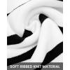 imageBTFBM Womens Cardigans Sweater 2024 Fall Striped Long Sleeve Button Down Crop Open Front Knit Outerwear Deco PocketsStriped White Black