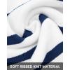 imageBTFBM Womens Cardigans Sweater 2024 Fall Striped Long Sleeve Button Down Crop Open Front Knit Outerwear Deco PocketsStriped White Blue