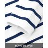 imageBTFBM Womens Cardigans Sweater 2024 Fall Striped Long Sleeve Button Down Crop Open Front Knit Outerwear Deco PocketsStriped White Blue