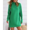 imageBTFBM Womens Casual Knit Long Pullover Sweaters Tops Mock Neck Long Sleeve Oversized Fall Winter Sweater Dresses 2024Solid Green