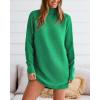 imageBTFBM Womens Casual Knit Long Pullover Sweaters Tops Mock Neck Long Sleeve Oversized Fall Winter Sweater Dresses 2024Solid Green