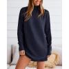imageBTFBM Womens Casual Knit Long Pullover Sweaters Tops Mock Neck Long Sleeve Oversized Fall Winter Sweater Dresses 2024Solid Royal Blue