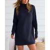 imageBTFBM Womens Casual Knit Long Pullover Sweaters Tops Mock Neck Long Sleeve Oversized Fall Winter Sweater Dresses 2024Solid Royal Blue