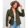 imageBTFBM Womens Faux Suede Jackets Dressy Spring Summer Clothes 2025 Lapel Long Sleeve Open Front Cropped Outerwear CoatsSolid Army Green