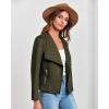 imageBTFBM Womens Faux Suede Jackets Dressy Spring Summer Clothes 2025 Lapel Long Sleeve Open Front Cropped Outerwear CoatsSolid Army Green