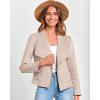 imageBTFBM Womens Faux Suede Jackets Dressy Spring Summer Clothes 2025 Lapel Long Sleeve Open Front Cropped Outerwear CoatsSolid Beige Apricot