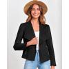 imageBTFBM Womens Faux Suede Jackets Dressy Spring Summer Clothes 2025 Lapel Long Sleeve Open Front Cropped Outerwear CoatsSolid Black