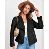 imageBTFBM Womens Faux Suede Jackets Dressy Spring Summer Clothes 2025 Lapel Long Sleeve Open Front Cropped Outerwear CoatsSolid Black