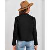 imageBTFBM Womens Faux Suede Jackets Dressy Spring Summer Clothes 2025 Lapel Long Sleeve Open Front Cropped Outerwear CoatsSolid Black
