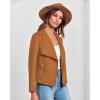 imageBTFBM Womens Faux Suede Jackets Dressy Spring Summer Clothes 2025 Lapel Long Sleeve Open Front Cropped Outerwear CoatsSolid Brown