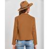 imageBTFBM Womens Faux Suede Jackets Dressy Spring Summer Clothes 2025 Lapel Long Sleeve Open Front Cropped Outerwear CoatsSolid Brown
