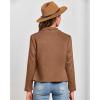 imageBTFBM Womens Faux Suede Jackets Dressy Spring Summer Clothes 2025 Lapel Long Sleeve Open Front Cropped Outerwear CoatsSolid Camel