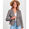 imageBTFBM Womens Faux Suede Jackets Dressy Spring Summer Clothes 2025 Lapel Long Sleeve Open Front Cropped Outerwear CoatsSolid Grey