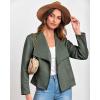 imageBTFBM Womens Faux Suede Jackets Dressy Spring Summer Clothes 2025 Lapel Long Sleeve Open Front Cropped Outerwear CoatsSolid Light Green