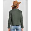imageBTFBM Womens Faux Suede Jackets Dressy Spring Summer Clothes 2025 Lapel Long Sleeve Open Front Cropped Outerwear CoatsSolid Light Green