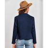 imageBTFBM Womens Faux Suede Jackets Dressy Spring Summer Clothes 2025 Lapel Long Sleeve Open Front Cropped Outerwear CoatsSolid Navy