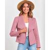 imageBTFBM Womens Faux Suede Jackets Dressy Spring Summer Clothes 2025 Lapel Long Sleeve Open Front Cropped Outerwear CoatsSolid Pink