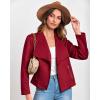 imageBTFBM Womens Faux Suede Jackets Dressy Spring Summer Clothes 2025 Lapel Long Sleeve Open Front Cropped Outerwear CoatsSolid Red