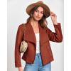 imageBTFBM Womens Faux Suede Jackets Dressy Spring Summer Clothes 2025 Lapel Long Sleeve Open Front Cropped Outerwear CoatsSolid Rust Red
