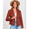 imageBTFBM Womens Faux Suede Jackets Dressy Spring Summer Clothes 2025 Lapel Long Sleeve Open Front Cropped Outerwear CoatsSolid Rust Red