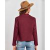 imageBTFBM Womens Faux Suede Jackets Dressy Spring Summer Clothes 2025 Lapel Long Sleeve Open Front Cropped Outerwear CoatsSolid Wine Red