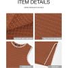 imageBTFBM Womens Knit Bodycon Midi Dress Casual Sleeveless See Through Cover Up Dresses Crew Neck Slit Tank Summer DressesBrown