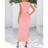 imageBTFBM Womens Knit Bodycon Midi Dress Casual Sleeveless See Through Cover Up Dresses Crew Neck Slit Tank Summer DressesPink