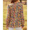 imageBTFBM Womens Long Sleeve Blouses Casual Boho Tops Frill Trim Mock Neck Floral Print 2024 Summer Fall Shirts Blouse TopFloral Royal Blue