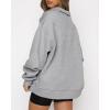 imageBTFBM Womens Quarter Zip Sweatshirt 2024 Fall Spring Oversized Casual Long Sleeve Workout Pullover Y2K ClothesSolid Grey