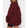 imageBTFBM Womens Quarter Zip Sweatshirt 2024 Fall Spring Oversized Casual Long Sleeve Workout Pullover Y2K ClothesSolid Wine Red
