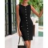 imageBTFBM Womens Short Bodycon Dress Summer 2025 Crewneck Sleeveless Knit Trendy Tight Fitted Wedding Going Out DressesBlack