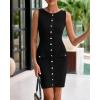 imageBTFBM Womens Short Bodycon Dress Summer 2025 Crewneck Sleeveless Knit Trendy Tight Fitted Wedding Going Out DressesBlack