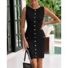 imageBTFBM Womens Short Bodycon Dress Summer 2025 Crewneck Sleeveless Knit Trendy Tight Fitted Wedding Going Out DressesBlack