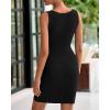 imageBTFBM Womens Short Bodycon Dress Summer 2025 Crewneck Sleeveless Knit Trendy Tight Fitted Wedding Going Out DressesBlack