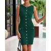 imageBTFBM Womens Short Bodycon Dress Summer 2025 Crewneck Sleeveless Knit Trendy Tight Fitted Wedding Going Out DressesDark Green