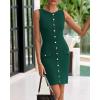 imageBTFBM Womens Short Bodycon Dress Summer 2025 Crewneck Sleeveless Knit Trendy Tight Fitted Wedding Going Out DressesDark Green