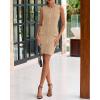 imageBTFBM Womens Short Bodycon Dress Summer 2025 Crewneck Sleeveless Knit Trendy Tight Fitted Wedding Going Out DressesKhaki