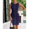 imageBTFBM Womens Short Bodycon Dress Summer 2025 Crewneck Sleeveless Knit Trendy Tight Fitted Wedding Going Out DressesNavy