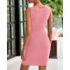 imageBTFBM Womens Short Bodycon Dress Summer 2025 Crewneck Sleeveless Knit Trendy Tight Fitted Wedding Going Out DressesPink