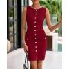 imageBTFBM Womens Short Bodycon Dress Summer 2025 Crewneck Sleeveless Knit Trendy Tight Fitted Wedding Going Out DressesWine Red