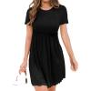 imageBTFBM Summer Dresses for Women 2025 Casual Spring Ribbed Knit Crewneck Short Sleeve Swing Vacation Beach Mini DressBlack