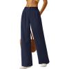 imageBTFBM Women Striped Dress Pants 2025 Spring Business Casual Outfits Wide Leg Long Palazzo Pants Work Office TrousersNavy