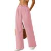imageBTFBM Women Striped Dress Pants 2025 Spring Business Casual Outfits Wide Leg Long Palazzo Pants Work Office TrousersPink