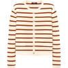 imageBTFBM Womens Cardigans Sweater 2024 Fall Striped Long Sleeve Button Down Crop Open Front Knit Outerwear Deco PocketsStriped Beige Caramel