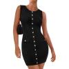 imageBTFBM Womens Short Bodycon Dress Summer 2025 Crewneck Sleeveless Knit Trendy Tight Fitted Wedding Going Out DressesBlack
