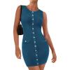 imageBTFBM Womens Short Bodycon Dress Summer 2025 Crewneck Sleeveless Knit Trendy Tight Fitted Wedding Going Out DressesBlue