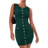 imageBTFBM Womens Short Bodycon Dress Summer 2025 Crewneck Sleeveless Knit Trendy Tight Fitted Wedding Going Out DressesDark Green